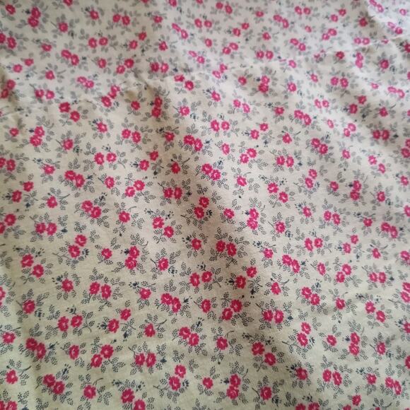 VTG Jeri Morton 60s Nightie Prairie M Yellow Red Floral Ruffle Cottage Eyelet - Picture 11 of 13